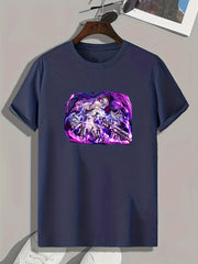 Anime Pattern Print Men's Sports T-shirt - Fitness Outdoor Clothing