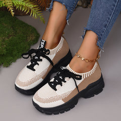 Women's Thick Bottom Running Shoes Mesh Breathable Non-slip Durable Casual Shoes