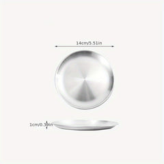 Stainless Steel Round Serving Platter for Barbecue Steak Dessert Buffet