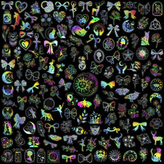 300pcs Holographic Butterfly Stickers for DIY Scrapbook Journal
