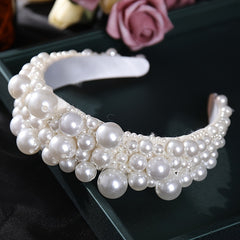 Silvery Faux Pearl Hairband Headband Tiara for Women