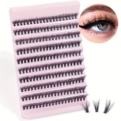 Fluffy and Natural 200 Cluster Fishtail Lashes 8-16mm Eyelashes