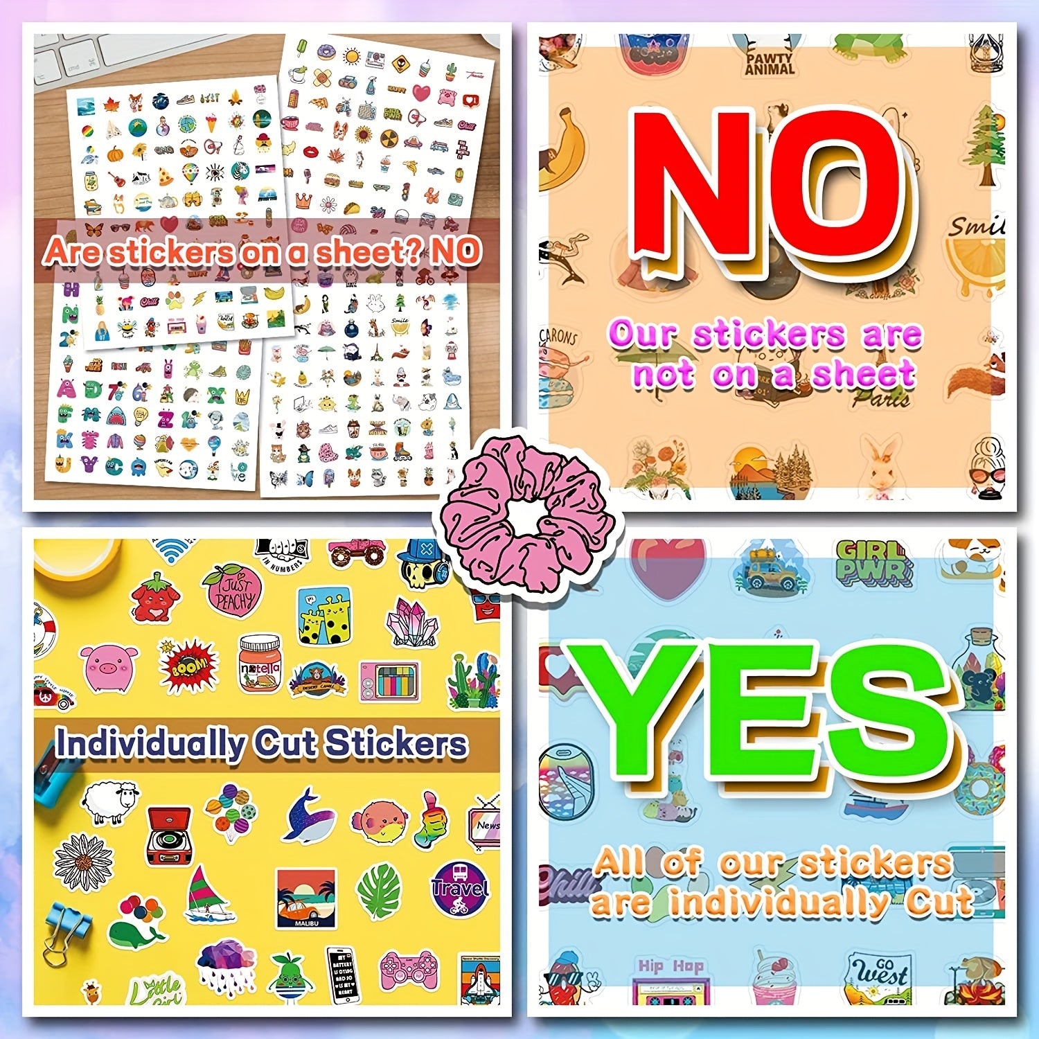 600pcs Cartoon Stickers Waterproof Vinyl Decals - Gift for Adults