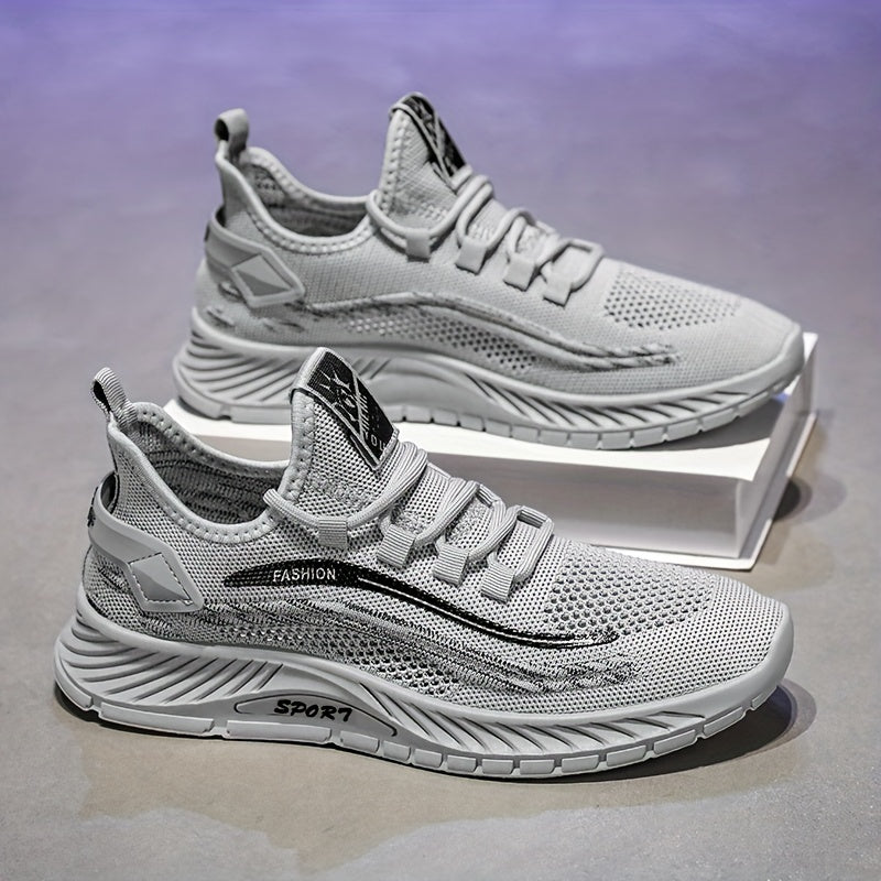 Men's Slip-on Sneakers with Shoelaces Breathable Lightweight Athletic Shoes