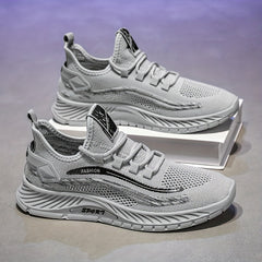 Men's Slip-on Sneakers with Shoelaces Breathable Lightweight Athletic Shoes