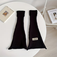 Rib Knit Leg Warmers Knee High Socks Women's Stockings