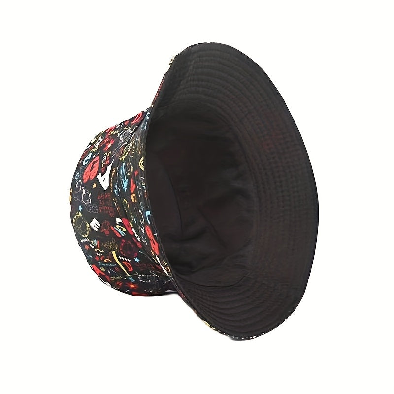 Graffiti Double sided Bucket Hat Sunscreen Basin Hat