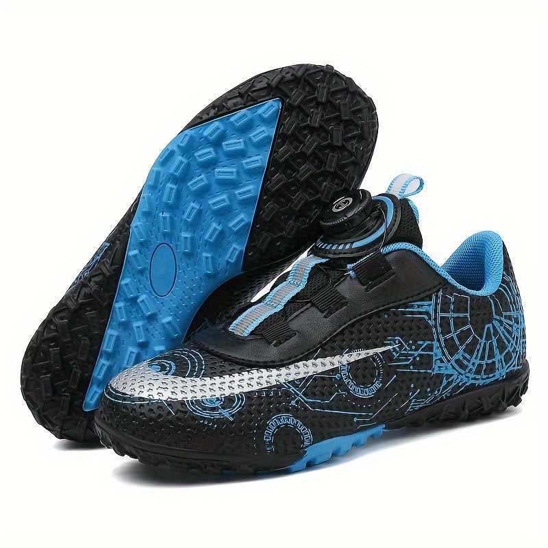 Boy's Turf Football Boots w/ Rotating Buckle Outdoor Anti skid TF Soccer Cleats