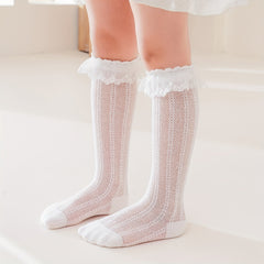 Toddler Girls Lace Trim Princess Over the Calf Socks