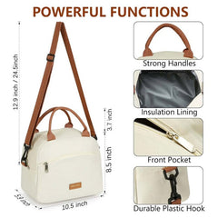 Women's Insulated Lunch Bag with Strap Waterproof Small Cooler for Work Travel