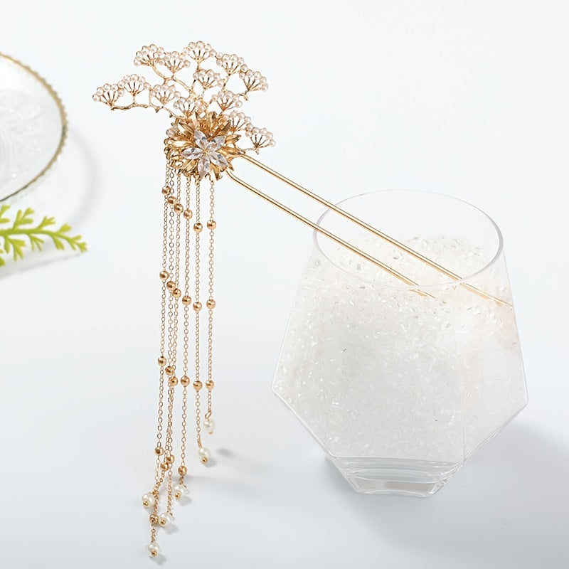 Faux Pearl Crystal Flower Bridal Jewelry Set