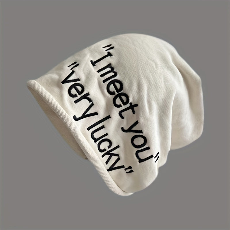Fashionable Ear Protection Sport Beanie Hat with Embroidery