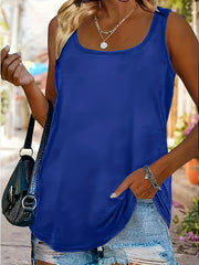 Solid Scoop Neck Tank Top