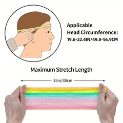Rainbow Striped Sport Headband Breathable Polyester Blend