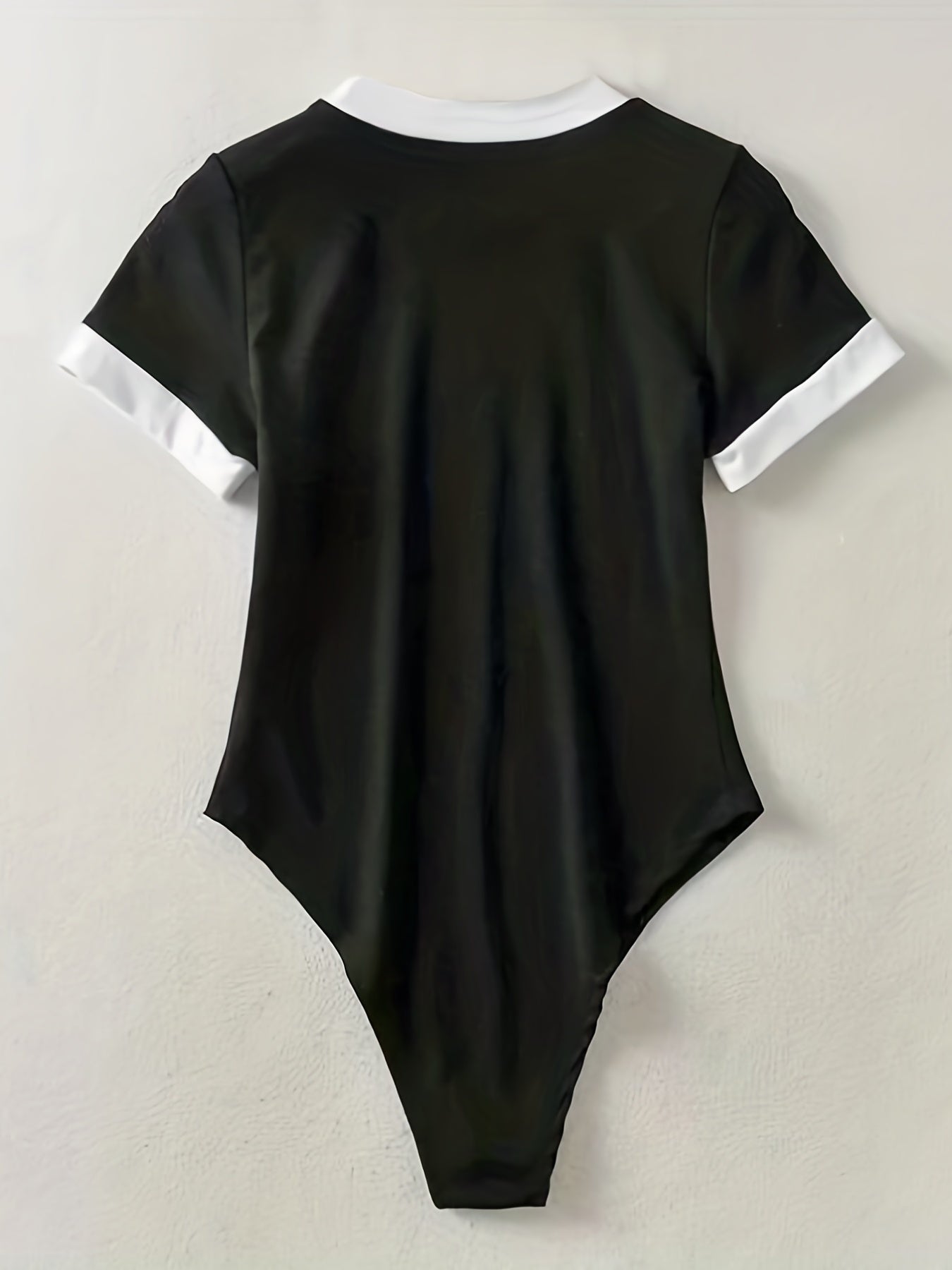 Casual Crew Neck Short Sleeve Bodysuit