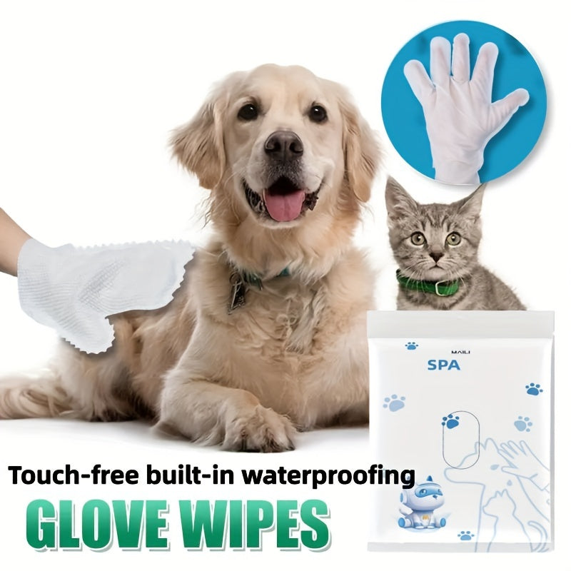 6pcs Disposable Pet Cleaning Gloves Wipes for Cats and Dogs
