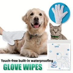 6pcs Disposable Pet Cleaning Gloves Wipes for Cats and Dogs