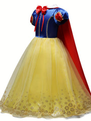 Girls Halloween Queen Cloak Princess Dress Role Play Costume Set