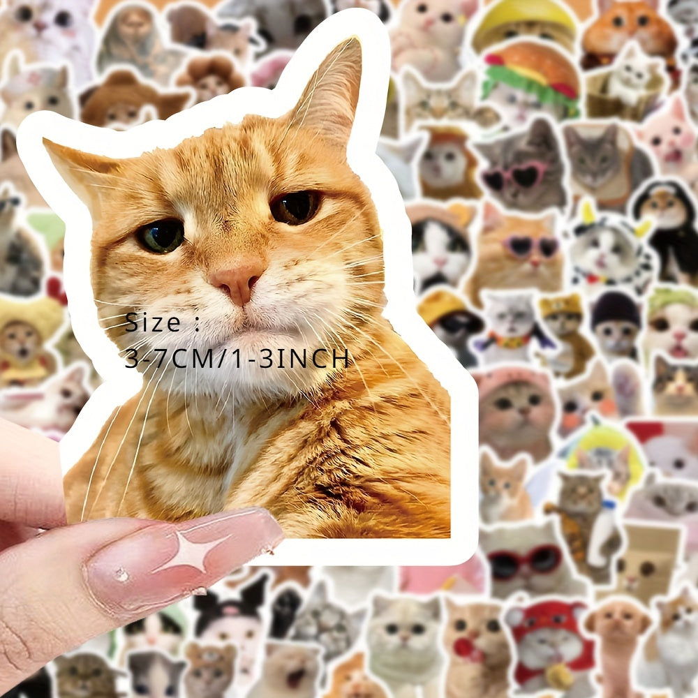 100pcs Funny Cat Series Stickers Laptop Helmet Desktop Water Cup Decor