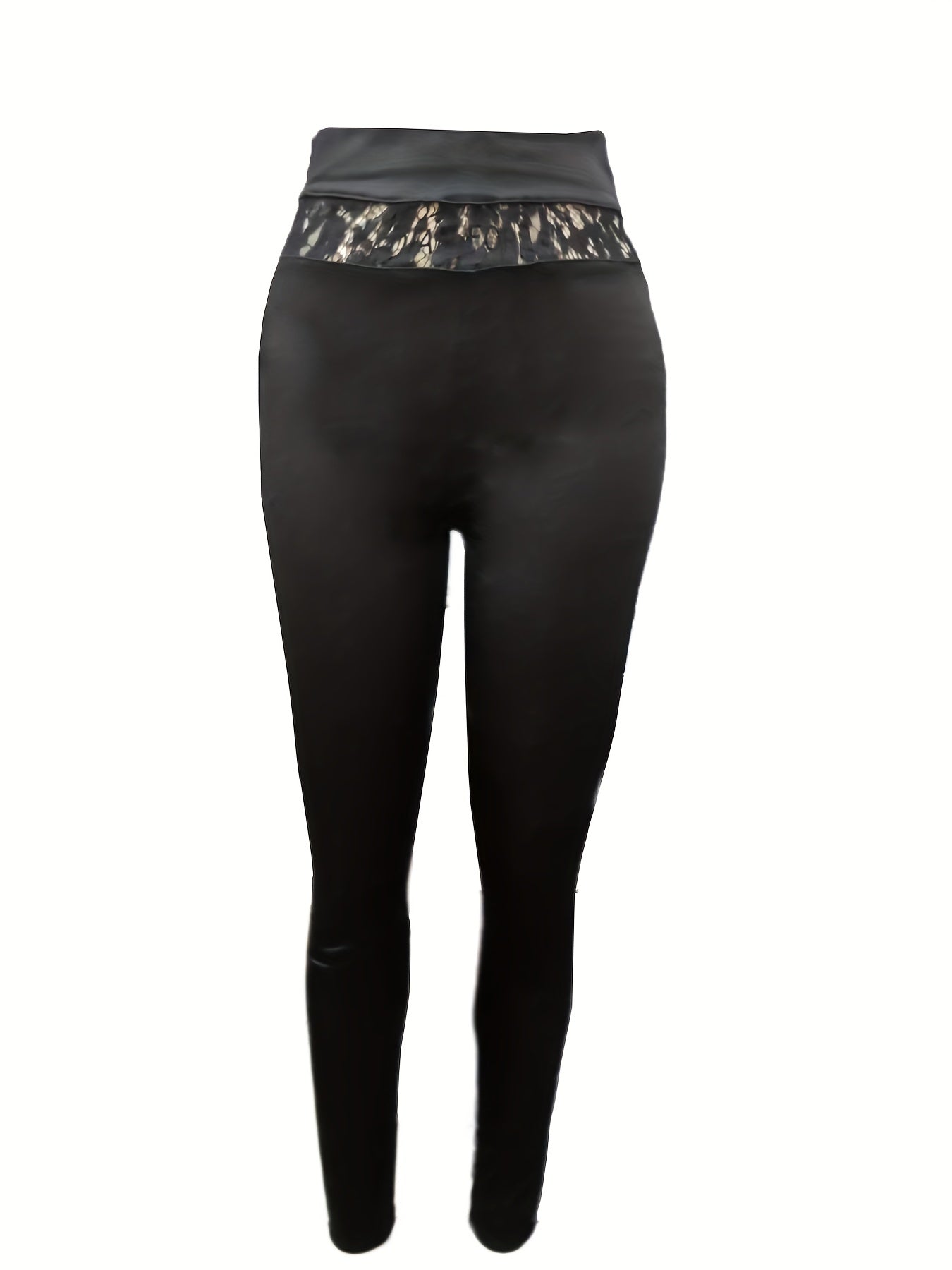 Lace Contrast Lifting Leggings Sporty Women's Clothing