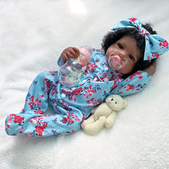Realistic Newborn Baby Dolls Girl 20 Inch with Open Brown Eyes & Hair