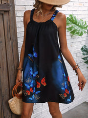 Butterfly Print Sleeveless Dress