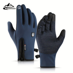 Outdoor Windproof Non-slip Gloves Plus Velvet Warm Touch Screen Gloves