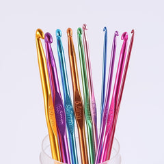 12pcs Aluminum Crochet Hooks Knitting Supplies