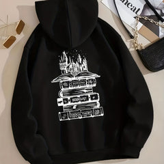Print Zip Up Pocket Hoodie Casual Long Sleeve Hoodie