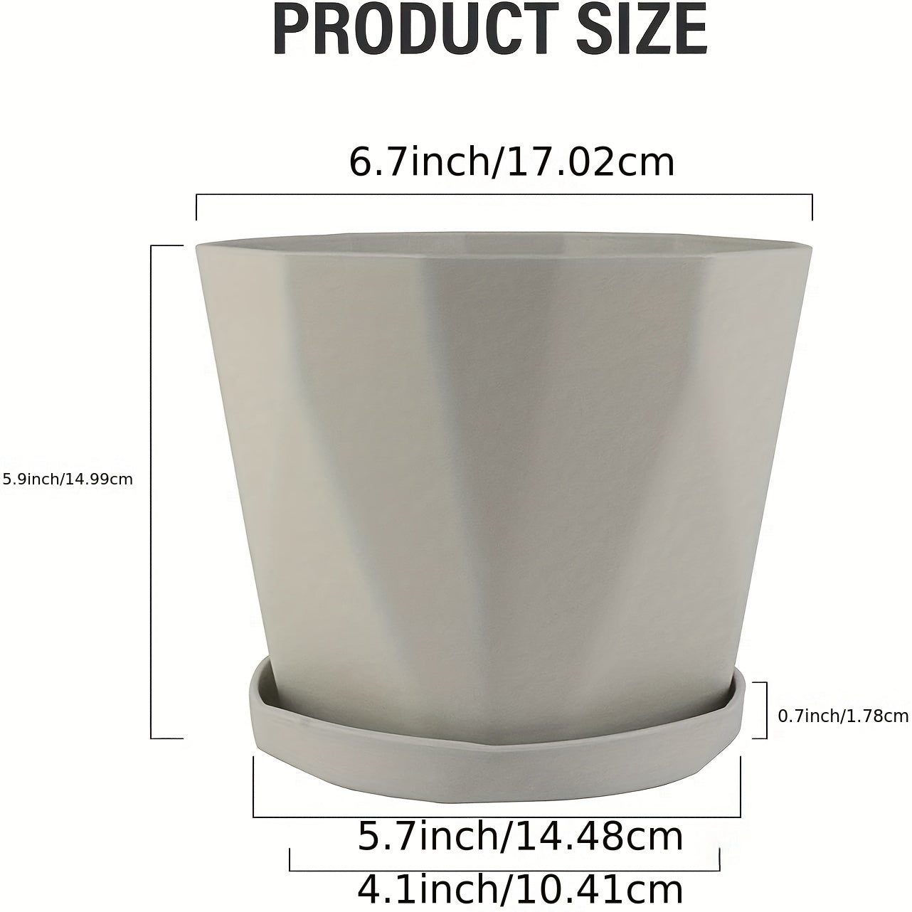 3pcs Flowerpot Set with Drainage Holes for Balcony, Office, Home Decoration