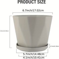 3pcs Flowerpot Set with Drainage Holes for Balcony, Office, Home Decoration