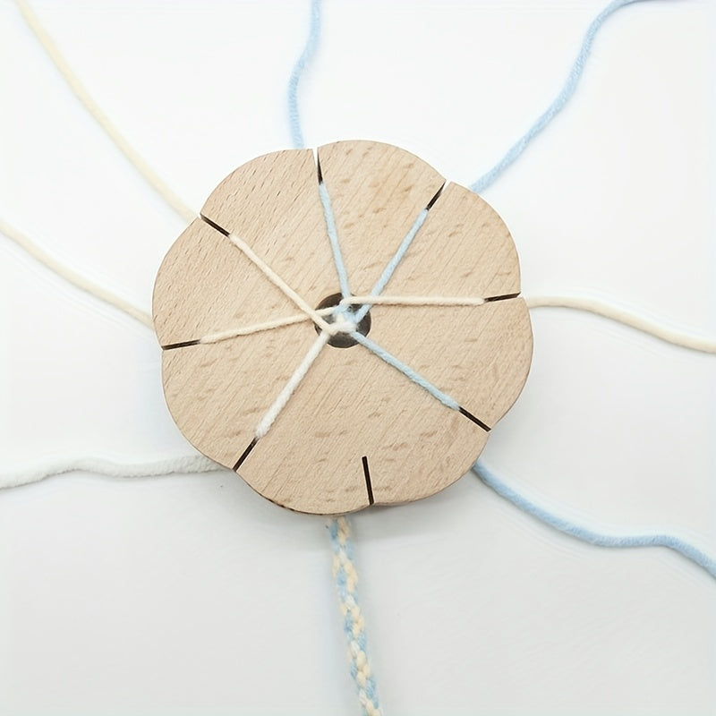 Natural Wood Weaving Disk Plate for DIY Jewelry Making