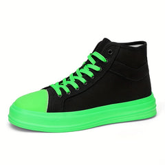 Two Tone High Top Board Shoes Lace Up Non Slip Canvas Shoes