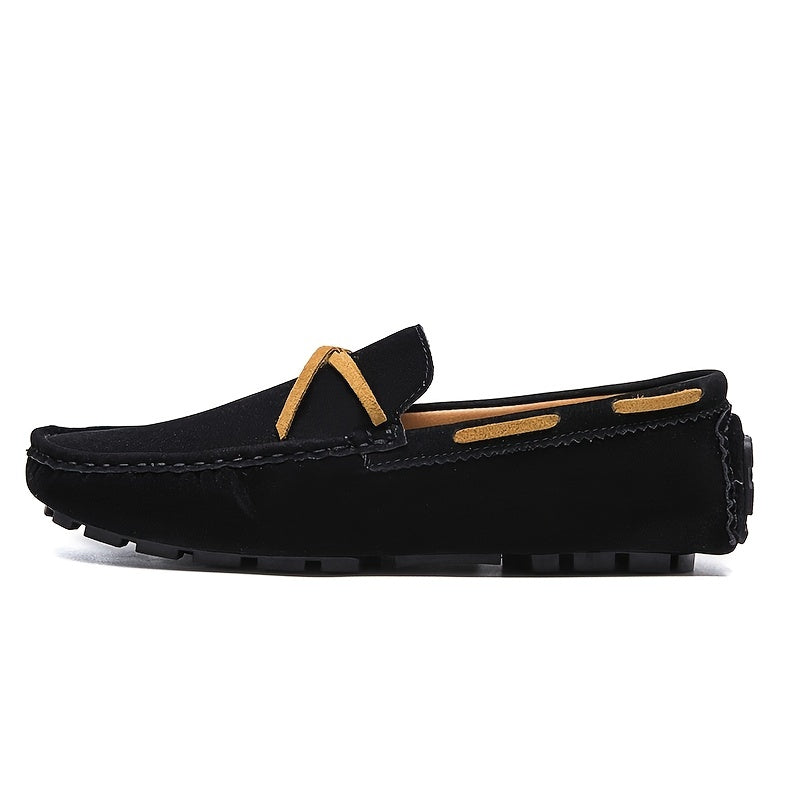 Men's Bowknot Moccasin Loafers Comfy Slip On Shoes