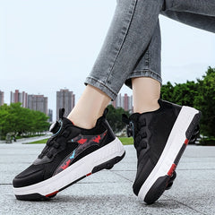 Boys Low Top Roller Skate Shoes Lightweight Breathable Anti Slip