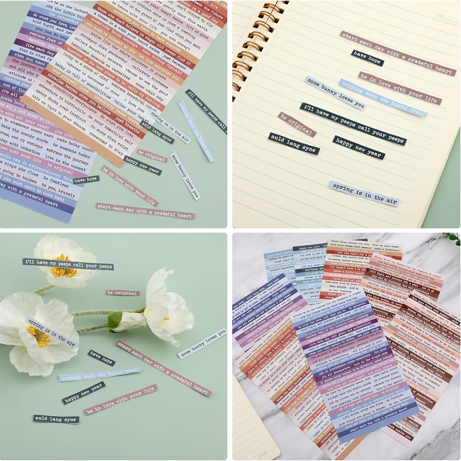 Inspirational Quotes Stickers for Scrapbooks, Diaries, Planners
