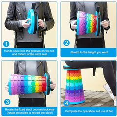 Adjustable Rainbow Folding Stool for Camping & Fishing