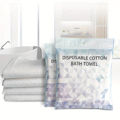 Disposable Large Bath Towels Biodegradable Cotton Quick Dry Washcloth Set