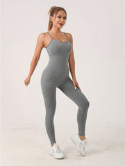 Sporty Round Neck Cami Jumpsuit Sleeveless