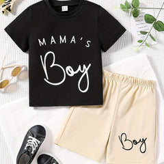 2pcs Mama's Boy T-shirt & Shorts Summer Set for Boys