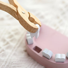 Wooden Play Kitchen Toy Dentist Set Learn Brush Teeth Nurse Role Play