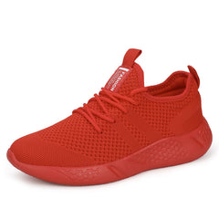 Men's Lace Up Knit Sneakers Breathable Outdoor Running Shoes