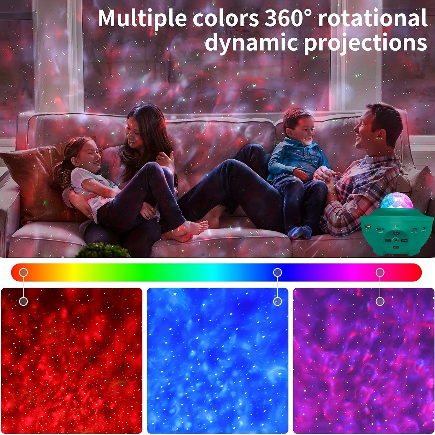 Starlight Projector 3-In-1 Night Light with Music Speaker & Remote