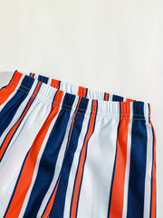 2pcs Infant Boys Striped Shirt & Shorts Set for Summer