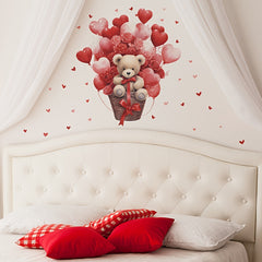 Rose Love Balloon Bear Wall Stickers Romantic Decor