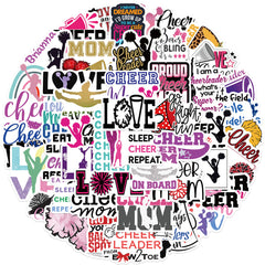 50PCS Cheerleading Stickers Water Bottles Laptops Scrapbook Motivate Cheerle