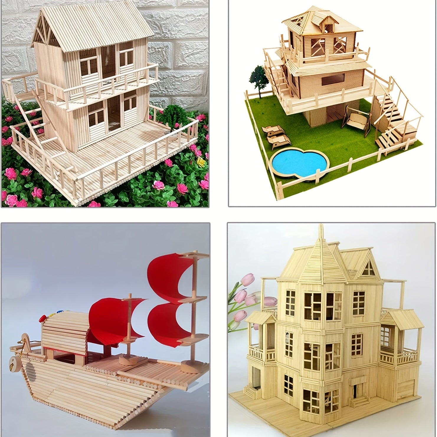 100pcs Wooden Dowel Sticks for Pennants Weddings Parties Toy
