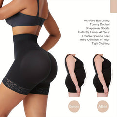 Lace Zipper Butt Lifting Pants Tummy Control Body Shaper