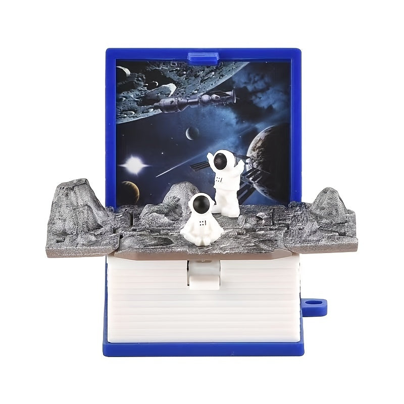 3D Dinosaur Folding Bomb Book Keychain Mini Astronaut Puzzle Castle Gift