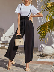 Wide Leg High Waist Lounge Trousers With Pockets